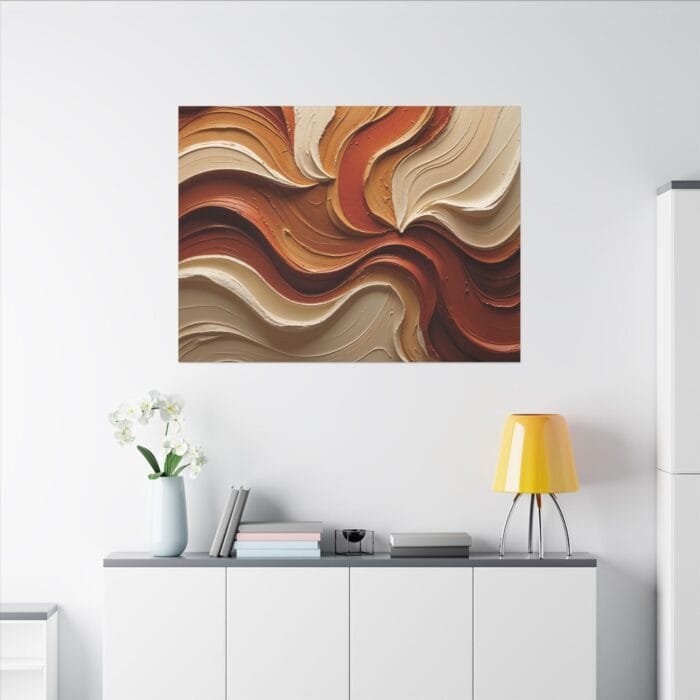 Minimalist Swirl in Earthy Tones – Textured Matte Canvas Wall Art - Image 92