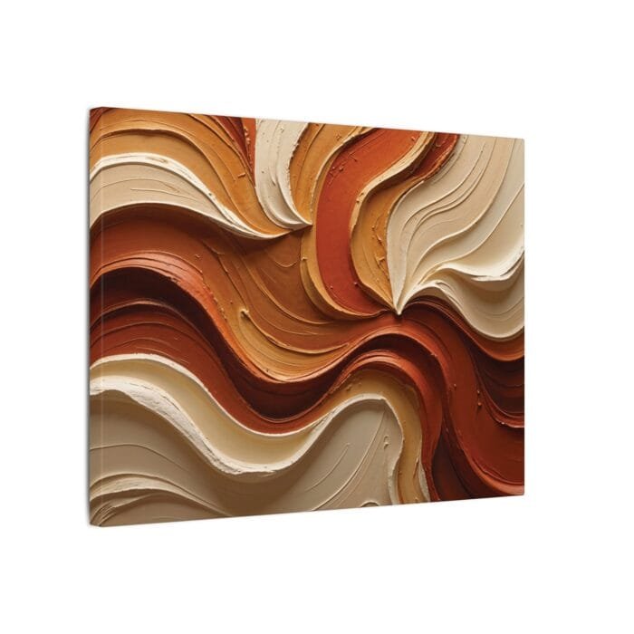 Minimalist Swirl in Earthy Tones – Textured Matte Canvas Wall Art - Image 34