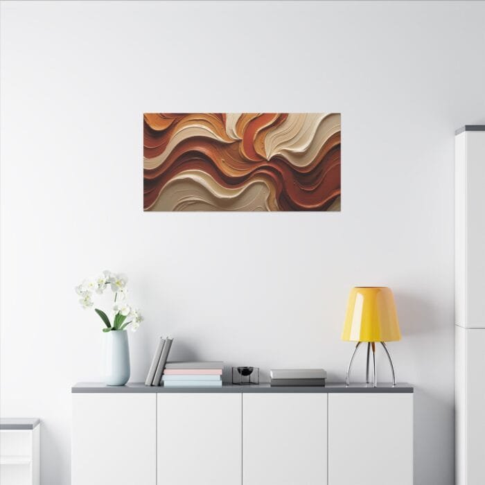 Minimalist Swirl in Earthy Tones – Textured Matte Canvas Wall Art - Image 28