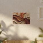 Minimalist Swirl in Earthy Tones – Textured Matte Canvas Wall Art - Image 67