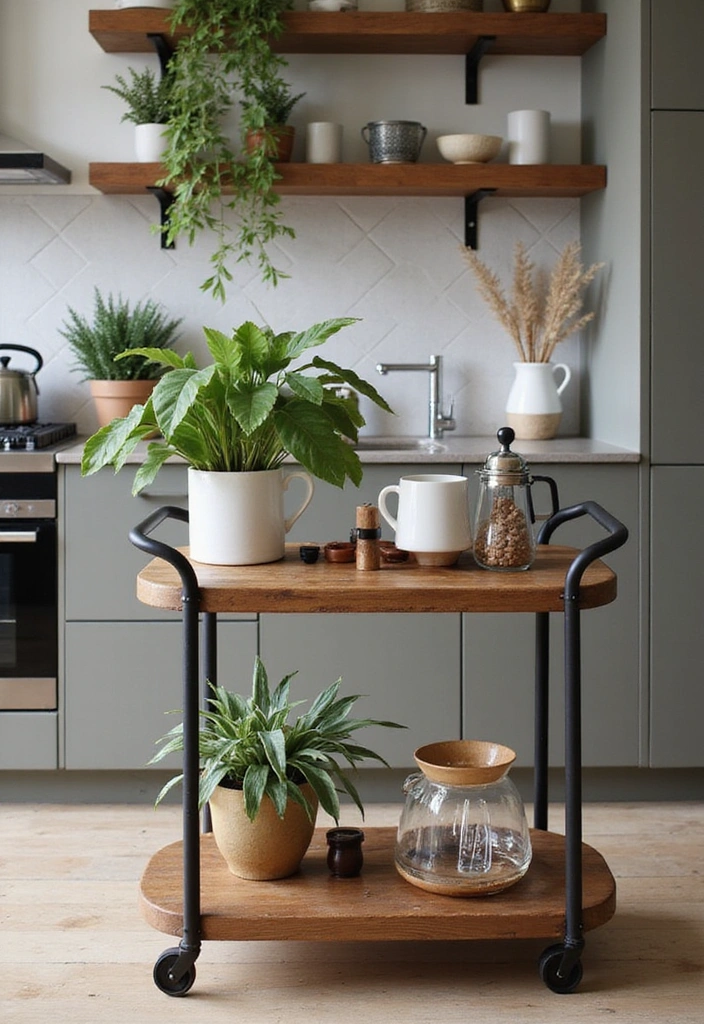 20 Stunning Woodworking Furniture Ideas You Can DIY This Weekend (You'll Love #11!) - 13. Coffee Bar Cart