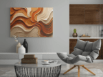 Minimalist Swirl in Earthy Tones – Textured Matte Canvas Wall Art - Image 95