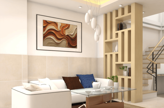 Minimalist Swirl in Earthy Tones – Textured Matte Canvas Wall Art - Image 93