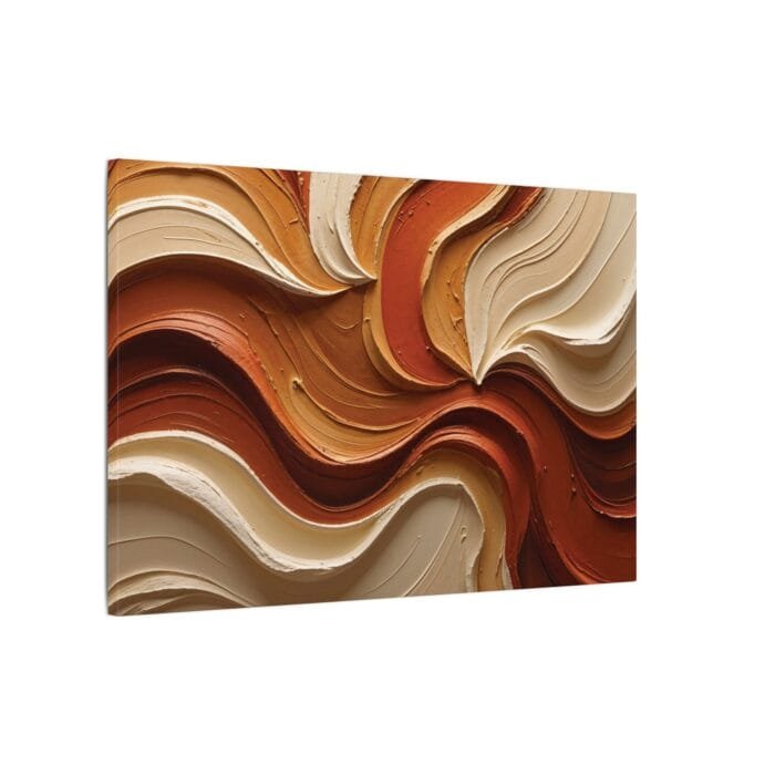 Minimalist Swirl in Earthy Tones – Textured Matte Canvas Wall Art - Image 10