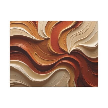 Minimalist Swirl in Earthy Tones – Textured Matte Canvas Wall Art