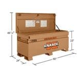 Heavy-Duty Jobsite Storage Chest, 60x24x23 In, Lockable, Tan Steel - Image 3