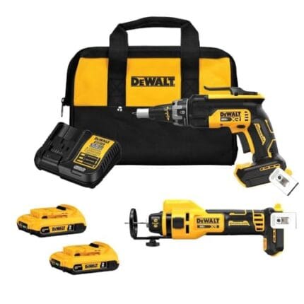 DEWALT 20V MAX XR Brushless Drywall Combo Kit w/ Batteries DCK265D2