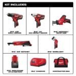 Milwaukee M12 12V Cordless 5-Tool Combo Kit with LED Light - Image 2
