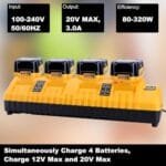 4-Port DeWalt Fast Charger for 12V/20V Max Lithium Batteries - Image 7