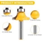 UTRUSTTO 1/4" Roundover Bit Set - 4 Radius Edge Router Bits w/ Guide - Image 3