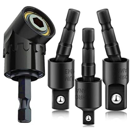 CIGOTU 4-in-1 Right Angle Impact Drill Adapter Set 360° Rotatable