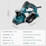 DNTI 6.6Amp Electric Hand Planer 17000RPM, 3-1/4" Woodworking Tool - Image 4