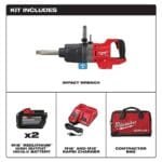 Milwaukee M18 FUEL 1" Impact Wrench | Extended Reach D-Handle+2 Batteries - Image 2