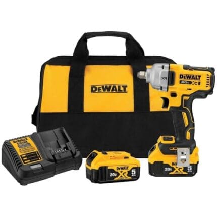 DEWALT 20V MAX 1/2" Impact Wrench Kit w/ 2 Batteries & Charger DCF891P2