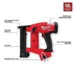 Milwaukee M18 FUEL 18Ga Narrow Crown Stapler 2749-20 Cordless Tool - Image 4