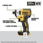 DEWALT 20V MAX XR 4-Tool Cordless Combo Kit, Brushless (DCK449E1P1) - Image 4