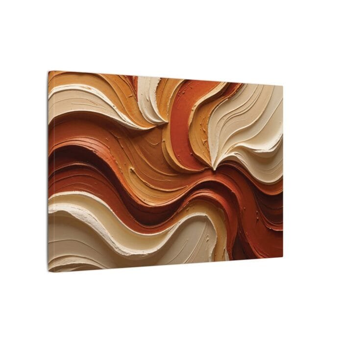 Minimalist Swirl in Earthy Tones – Textured Matte Canvas Wall Art - Image 66