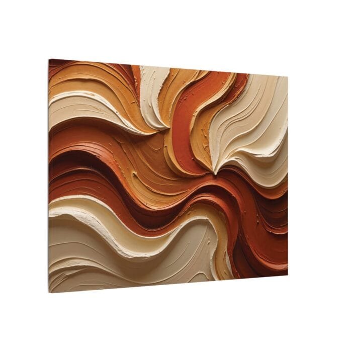 Minimalist Swirl in Earthy Tones – Textured Matte Canvas Wall Art - Image 46