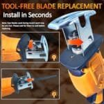 Cordless Reciprocating Saw, 20V Compatible, Variable Speed, 4 Blades - Image 4