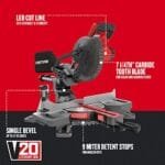 CRAFTSMAN V20 7-1/4" Cordless Sliding Miter Saw Kit w/ Battery - Image 2