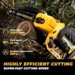 Dewalt 20V MAX Cordless Mini Chainsaw - Auto-Tensioning, Brushless - Image 4