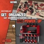 Power Tool Wall Organizer & Charging Dock: 4 Drill Garage Storage Rack - Image 3