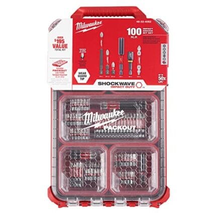 Milwaukee Shockwave 100 Piece Impact Bit Set with Packout Case