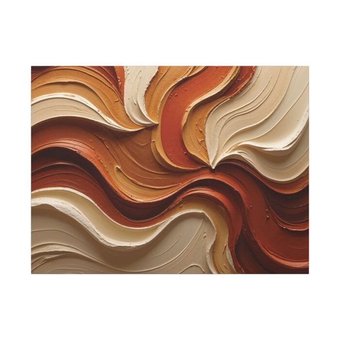 Minimalist Swirl in Earthy Tones – Textured Matte Canvas Wall Art - Image 45