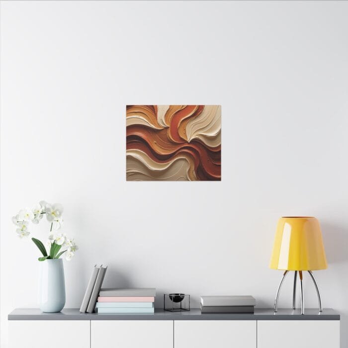 Minimalist Swirl in Earthy Tones – Textured Matte Canvas Wall Art - Image 40