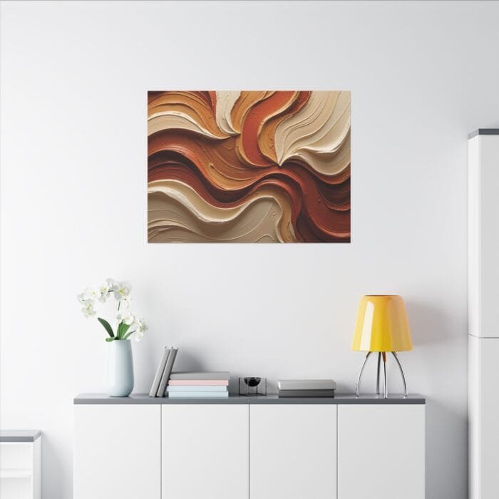 Minimalist Swirl in Earthy Tones – Textured Matte Canvas Wall Art - Image 56