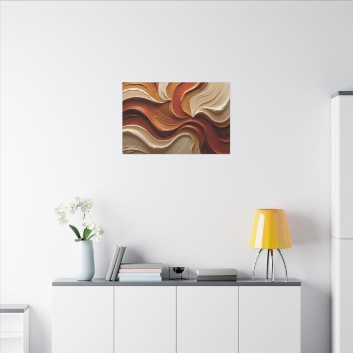 Minimalist Swirl in Earthy Tones – Textured Matte Canvas Wall Art - Image 44
