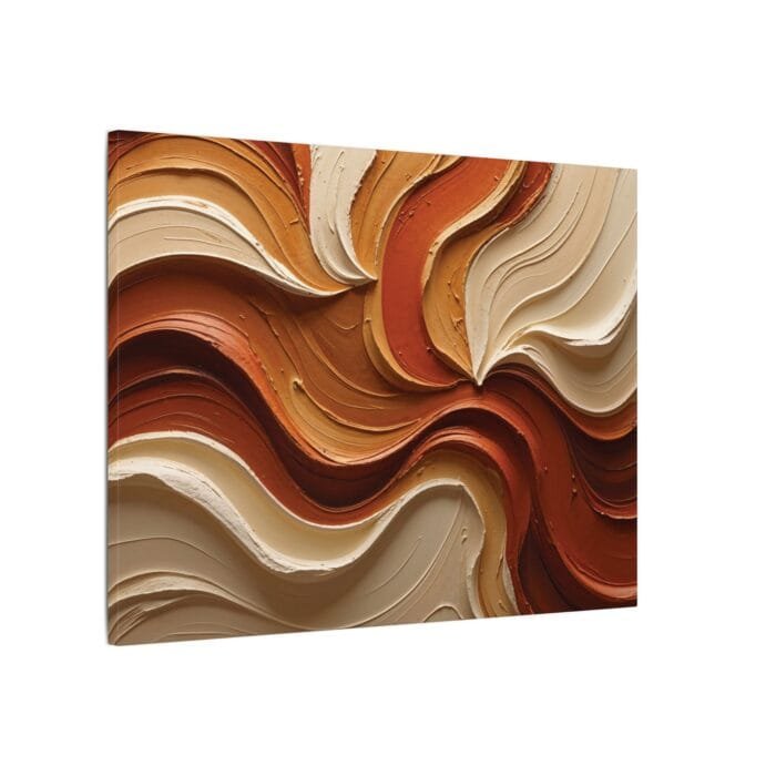 Minimalist Swirl in Earthy Tones – Textured Matte Canvas Wall Art - Image 6
