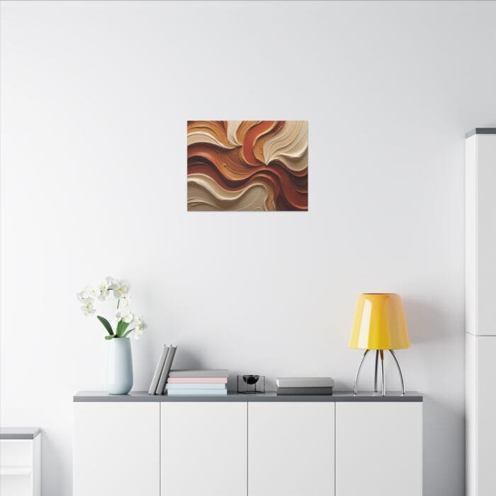 Minimalist Swirl in Earthy Tones – Textured Matte Canvas Wall Art - Image 8