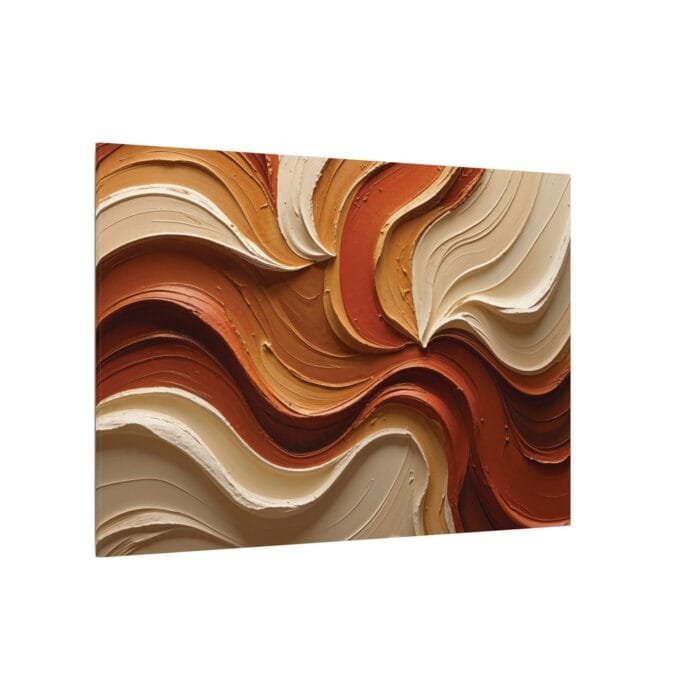 Minimalist Swirl in Earthy Tones – Textured Matte Canvas Wall Art - Image 58
