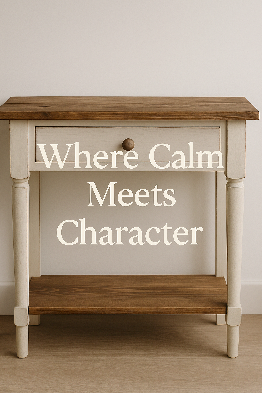 Rustic Wood Mirror with White Frame: Nordic-Inspired Home Elegance