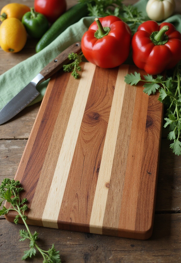 17 Stunning Wooden Cutting Boards That'll Elevate Your Kitchen Game! - 12. The Colorful Edge Grain Board