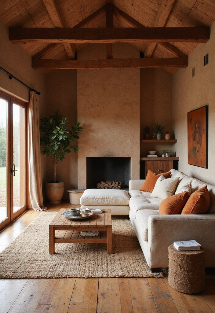 21 Cozy Living Room Barndominium Interiors That'll Make You Want to Curl Up Right Now! - 12. Earthy Color Palettes