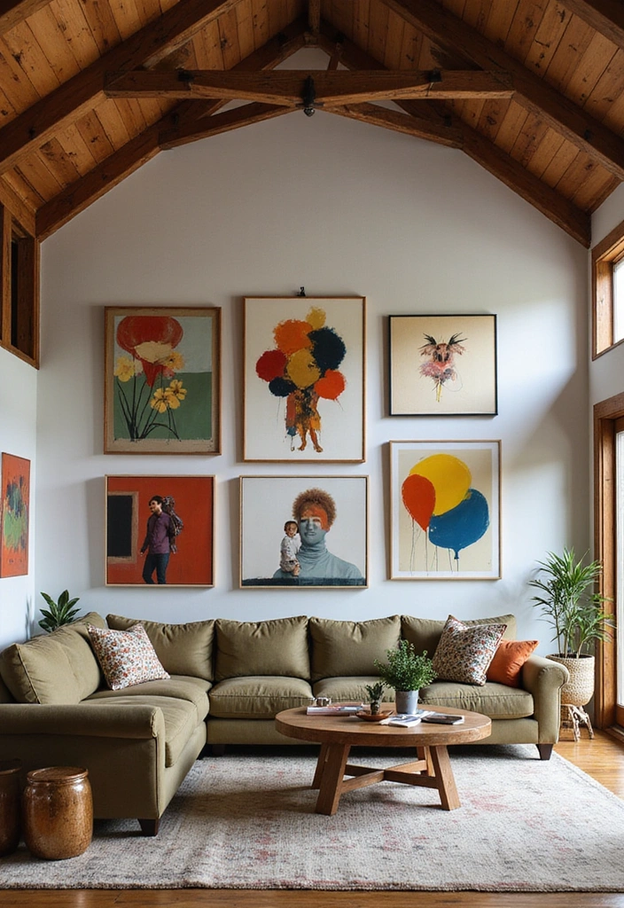 21 Cozy Living Room Barndominium Interiors That'll Make You Want to Curl Up Right Now! - 18. Artistic Expression