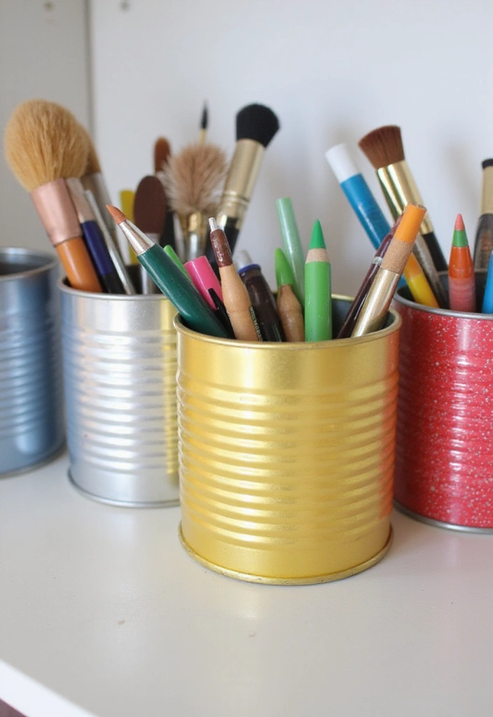25 DIY Home Decor Projects That'll Transform Your Space on a Budget! - 22. Upcycled Tins as Organizers
