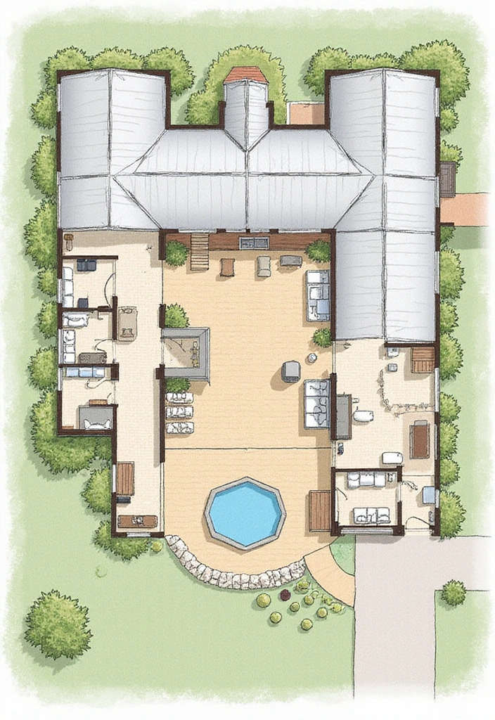 25 Stunning Barndominium Floor Plans That Will Inspire Your Dream Home (You Won't Believe #12!) - 13. The U-Shaped Barndominium