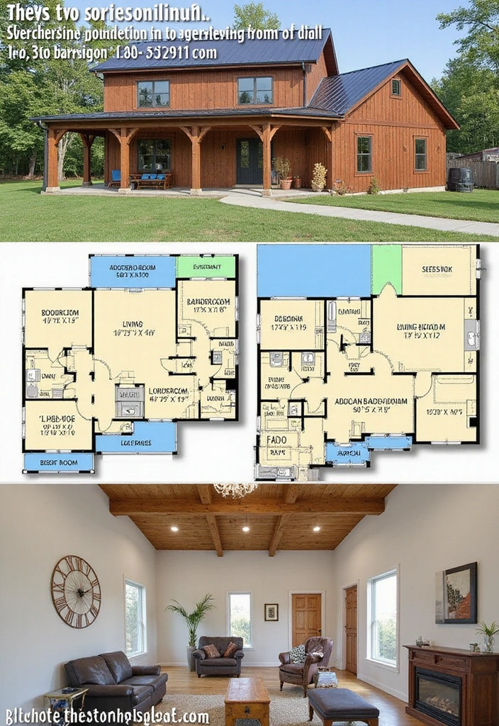 25 Stunning Barndominium Floor Plans That Will Inspire Your Dream Home (You Won't Believe #12!) - 4. The Efficient Two-Story Barndominium
