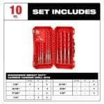 Milwaukee 10Pc Shockwave Impact Carbide Drill Bit Set - Heavy Duty - Image 3