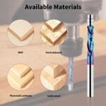 Premium Solid Carbide Up Down Spiral Flush Trim Router Bit 1/4" Shank - Image 3