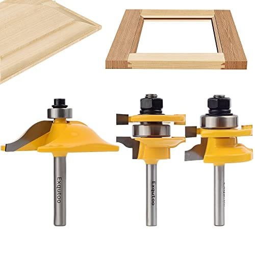 41OzxCICwL._SL500_.jpg Premium Router Bit Set: 1/4" Cabinet Door Woodworking Tools 3PCS - Image 1