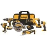 DEWALT 20V MAX 6-Tool Combo Kit: Cordless Set w/2 Batteries & Charger