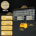 20V LED Worklight 7800LM Rechargeable USB Floodlight for Dewalt - Image 2