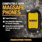 DEWALT 5000mAh Magnetic Power Bank | Rugged 18W Fast Charging USB-C - Image 2