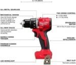 Milwaukee M18 18V Brushless Cordless 1/2" Compact Drill Driver Tool Only - Image 3