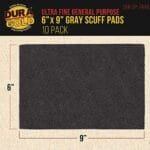Ultra Fine Gray Scuff Pads 6"x9" 10pk for Auto Paint Prep & Sanding - Image 2