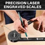 Saker 7" Precision Laser Miter Saw Angle Finder | Aluminum Protractor - Image 5